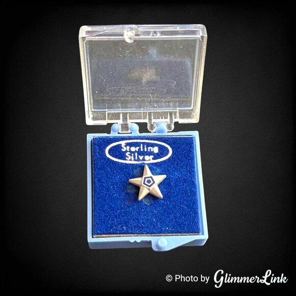 Other - Vintage Tiny Blue Pentagon Star Sterling Silver Tack Pin